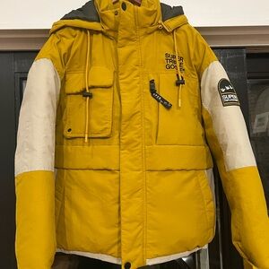 Super Triple Goose Men's Yellow and White Puffer Jacket
